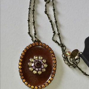 LIZ PALACIOS PENDANT CRYSTAL NECKLACE 20” NWT